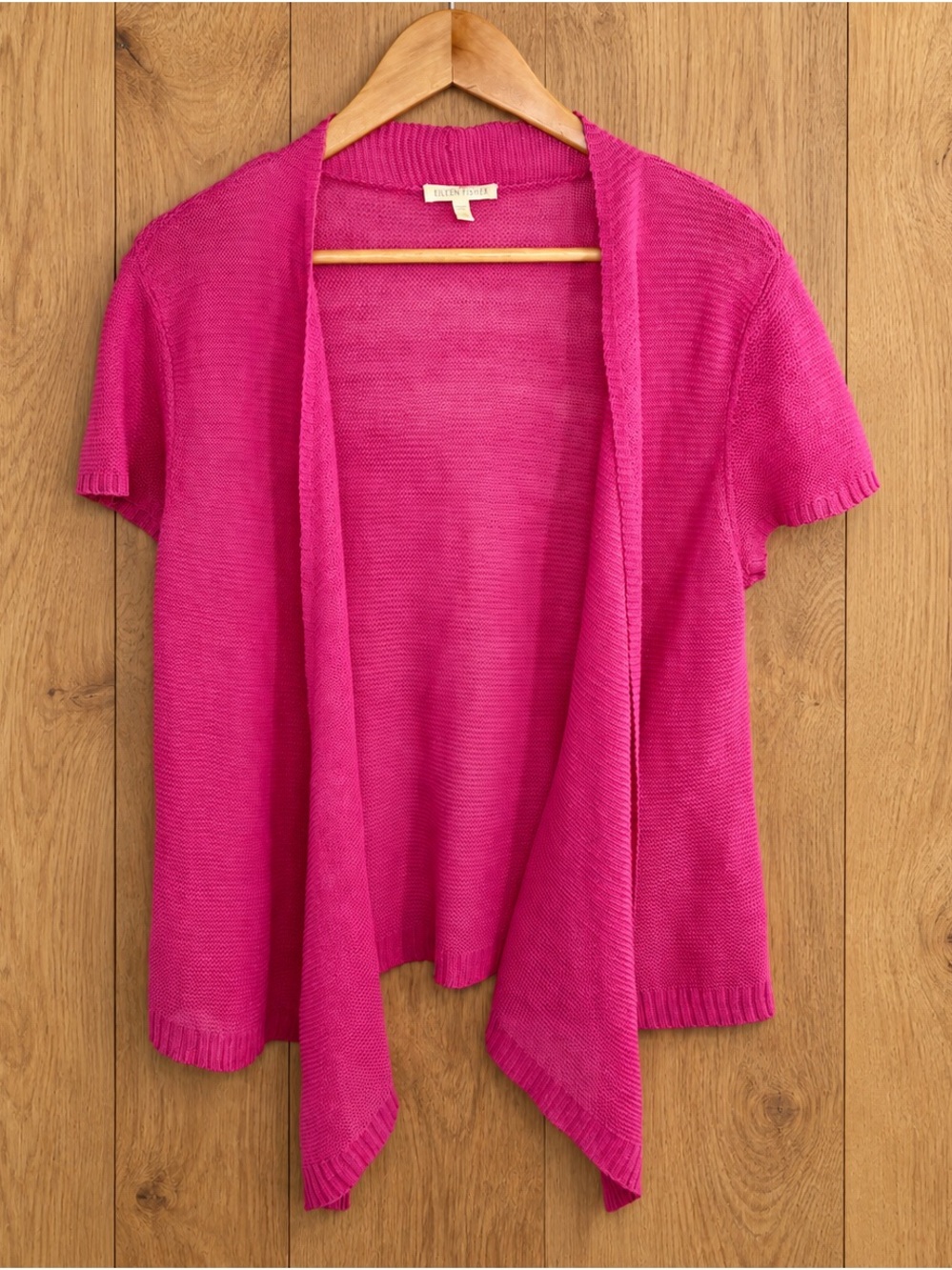 Eileen Fisher Short Sleeve Open Front Sweater Cardigan